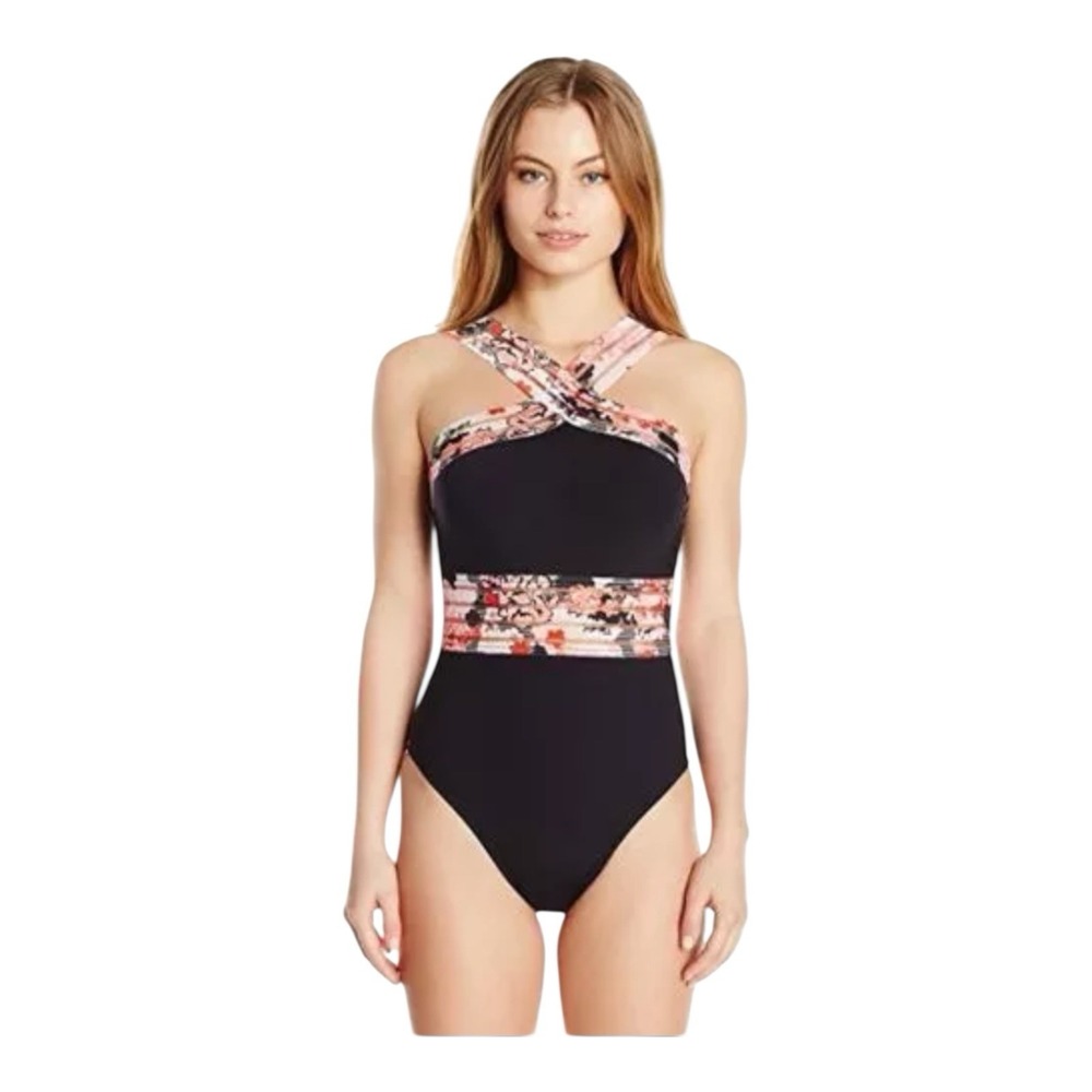 Kenneth Cole New York Women's Sweet Sakura Cross Strap Neck One‎ Piece SZ: SMALL